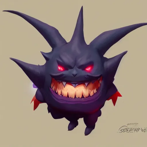 pokemon gengar, digital art, arstation, Stable Diffusion