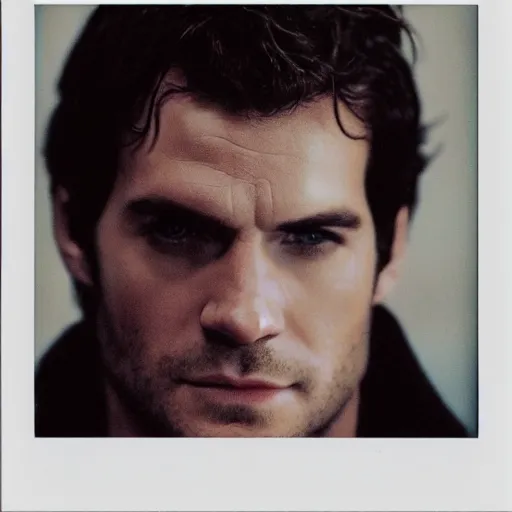 Prompt: Polaroid image of Henry Cavill in resident evil