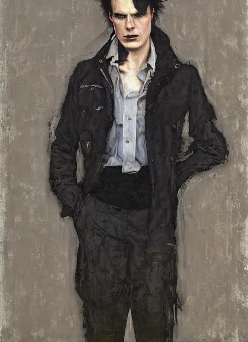 Image similar to sid vicious by jeremy lipking egon schiele gottfried helnwein