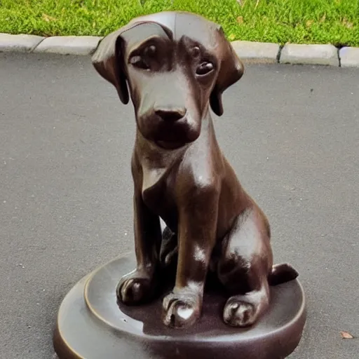 Prompt: puppy statue
