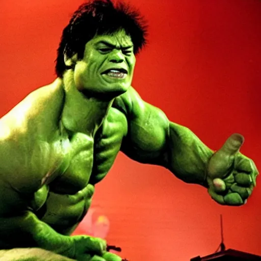 Image similar to hulk performing at woodstock