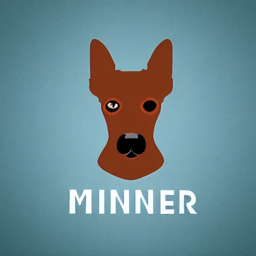 Prompt: logo of a pinscher dog futuristic time travel agency, minimalistic design, matte painting