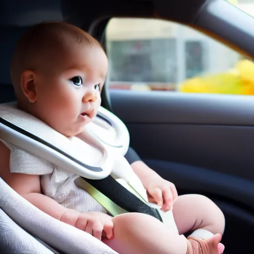 Prompt: baby in car seat coming home from the hospital, award winning photo