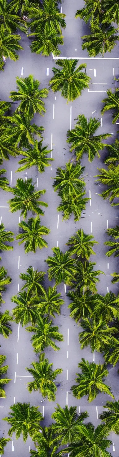 Image similar to satellite view photo of sidewalk with palm trees, by shunji dodo, 8 k resolution, photo, high quality