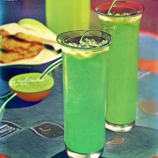 Image similar to color picture of Mountain Dew Baja Blast from 1970's cookbook