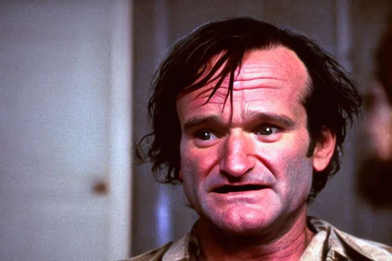 Image similar to Robin Williams as Jack Torrance in The Shining 1980