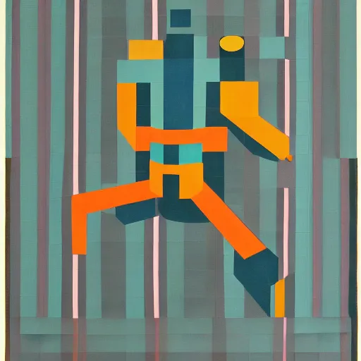 Prompt: combat mecha by anni albers, david salle