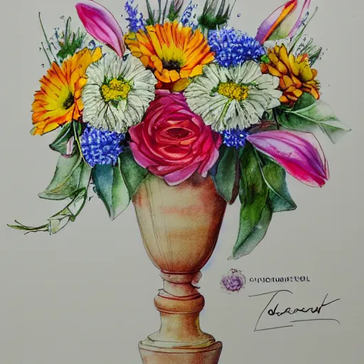 ArtStation - Beautiful Flower Vase and Abstract Background 2