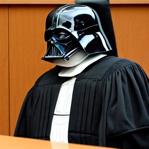 Image similar to dave vader in court working as judge