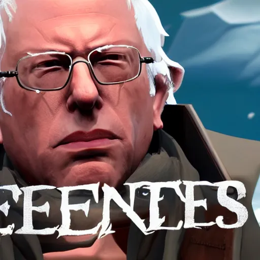 Image similar to Gameplay screenshot of Bernie Sanders in Sea of Thieves, character portrait, Unreal Engine