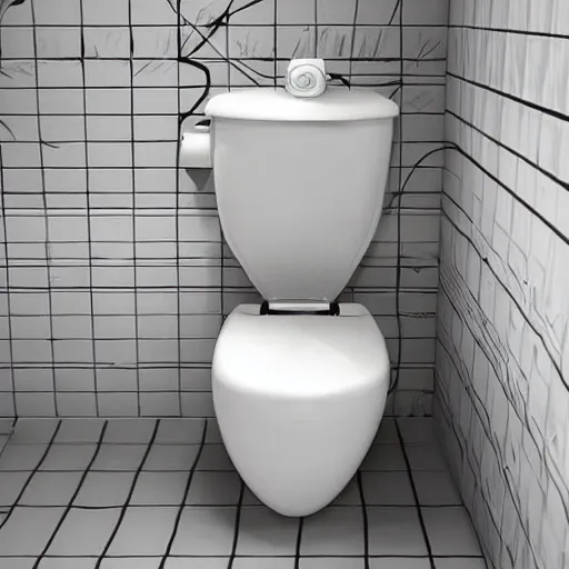 Prompt: a toilet, styled as mixtape cover art