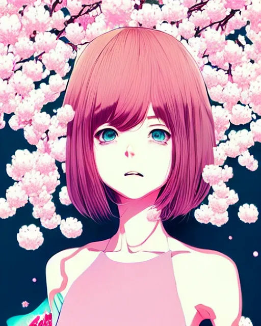 Prompt: beautiful girl in sakura supernova, detailed manga illustration!! intricate details, perfect face, perfect body, aesthetically pleasing pastel colors, poster background, aesthetic details, art by conrad roset and ilya kuvshinov