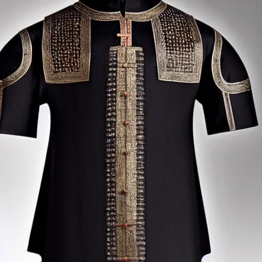 Prompt: a medieval shirt from 1300, designed by Hugo Boss and Karl Lagerfeld