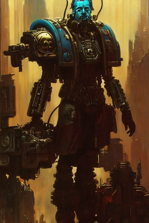 Image similar to cyberpunk warhammer 4 0 k steve buscemi, character design, painting by gaston bussiere, katsuya terada, frank frazetta, tom of finland, trending on artstation