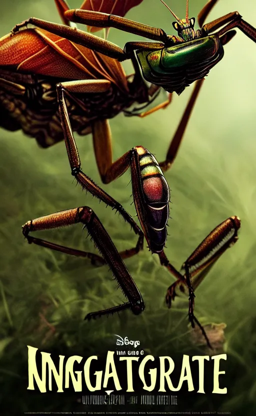 Image similar to exquisite imaginative creature poster art, like a bug, like a mantis, movie art, by lucusfilm, weta studio, 8 k, denoised, music poster