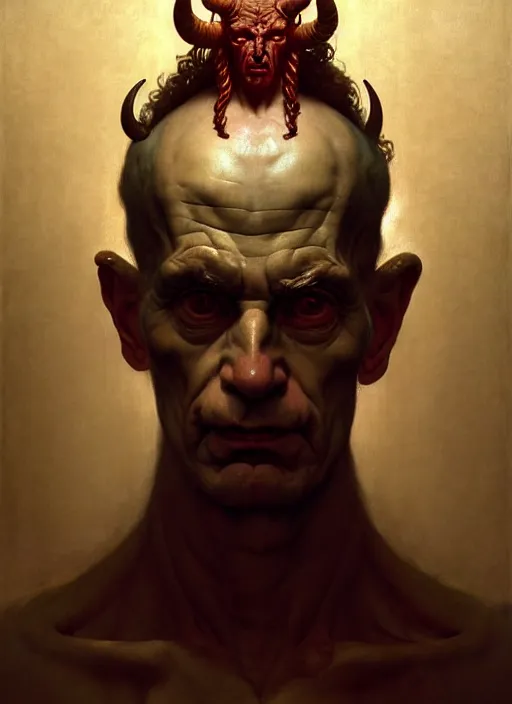 Prompt: neoclassical portrait of satan, by jacques - louis david, by greg rutkowski, by zdzisław beksinski, trending on artstation, featured on pixiv, masterpiece, oil on canvas, cinematic composition, beautiful lighting,