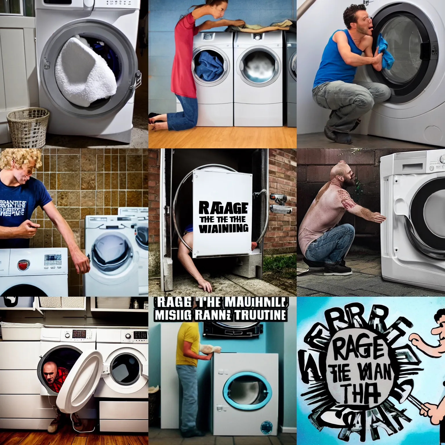 Image similar to rage against the washing machine