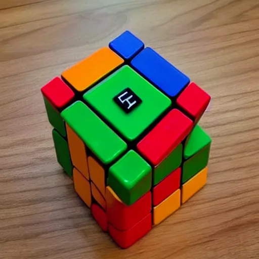 Prompt: scrambled rubik's cube