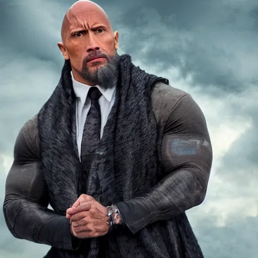 Image similar to Dwayne Johnson as Dumbledore