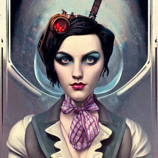 Image similar to lofi underwater victorian bioshock portrait, Pixar style, by Tristan Eaton Stanley Artgerm and Tom Bagshaw.