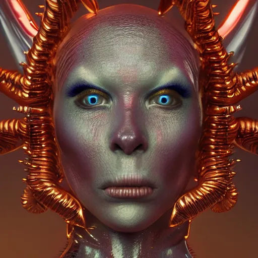 Prompt: the alien queen, 4 k, intricate detailed, jaw dropping, gorgeous, surreal, octane render