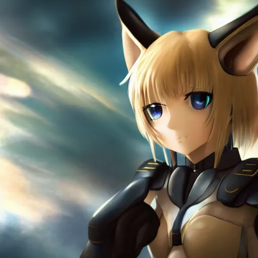 Prompt: beautiful image of saber from fate / stay night inside of a plug suit with fennec ears, high details, high resolution, noise filtered, artstation, 4 k, highly detailed, high quality