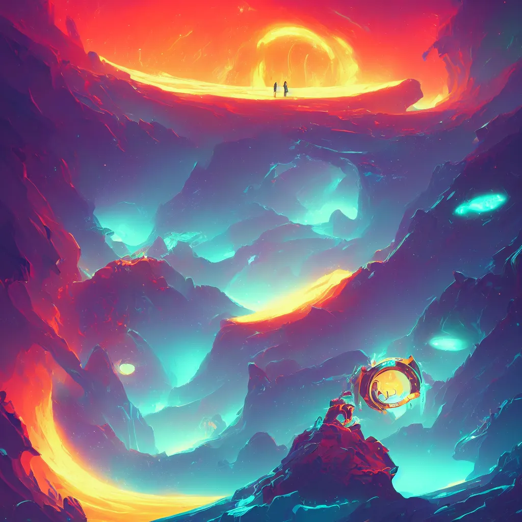Prompt: a galaxy key, ornate and intricate, glowing nether portal, by anton fadeev, by rhads, 4 k