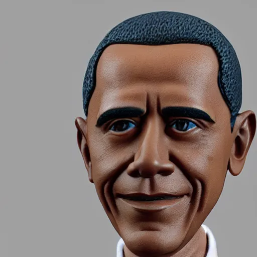 Image similar to barrack obama made out of polymer clay detailed sculpture trending on artstation