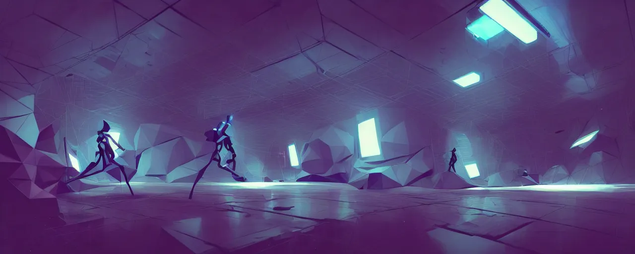 Prompt: duotone noir scifi concept illustration of 3 d mesh of lowpoly inside box floating zero gravity glowing 3 d mesh portals futuristic, glowing eyes, octane render, surreal atmosphere, volumetric lighting. accidental renaissance. by sachin teng and sergey kolesov and ruan jia and heng z. graffiti art, scifi, fantasy, hyper detailed. trending on artstation