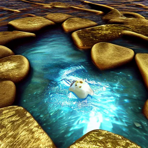 Prompt: heart in the water. cgi hyper realistic. unreal engine.