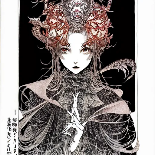 Prompt: prompt: Portrait painted in Mobius style drawn by Vania Zouravliov and Takato Yamamoto, inspired by Fables, intricate acrylic gouache painting, high detail, sharp high detail, manga and anime 2000