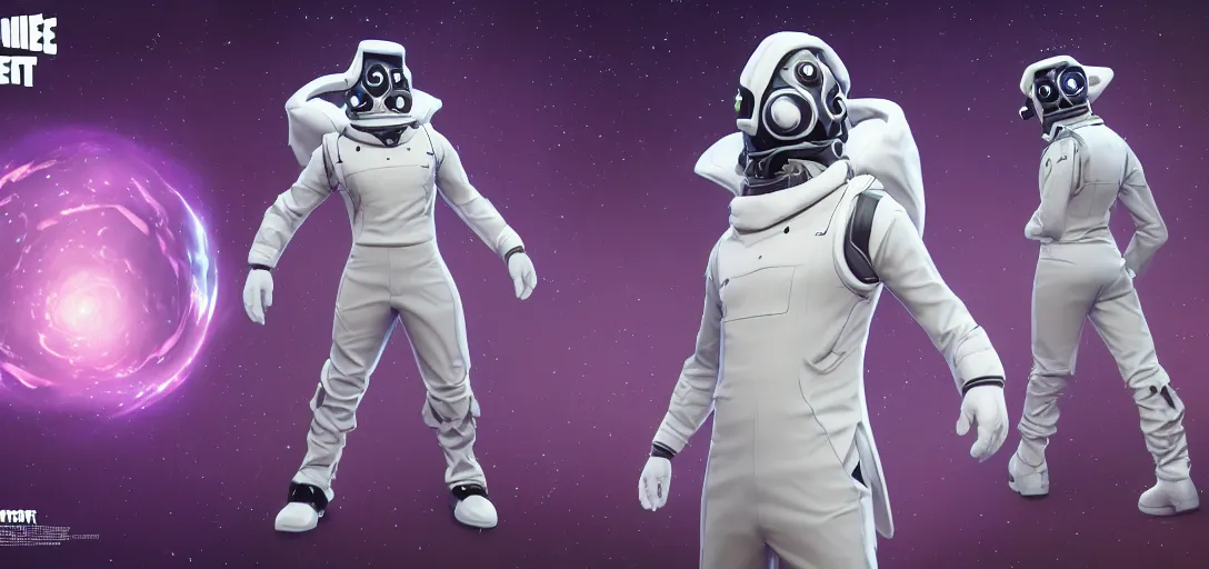 Image similar to character sheet concept art of a galaxy from fortnite wearing a white tuxedo, realistic, hyperrealistic, photographic, costume, wlop, dan mumford, greg rutkowski, high detail, octane render, alexander mcqueen, james gurney, james jean, mucha, photo, 8 k, intricate