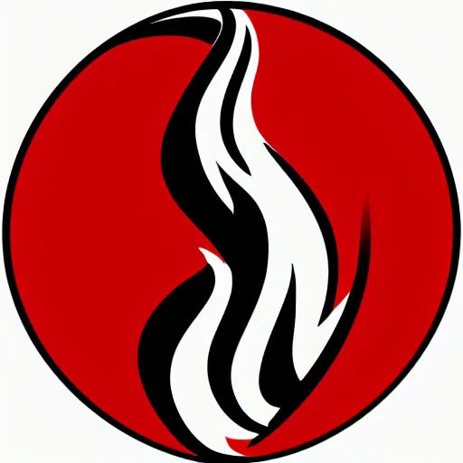 Prompt: pictogram logo of fire, black and white only, smooth curves