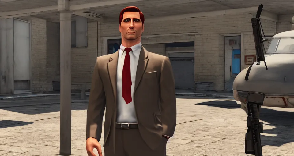 Image similar to Screenshot of a 3d Sterling Archer from the show Archer in the videogame 'Hitman 3' (2021). Sharpened. 1080p. High-res. Ultra graphical settings.