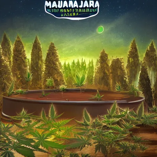 Prompt: marijuana farm outdoor galaxy, concept art, trending on artstation