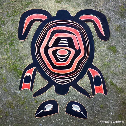 Image similar to turtle. pacific northwest coast, haida gwaii, formline, native art, tribal art, haida, clean, haida, haida