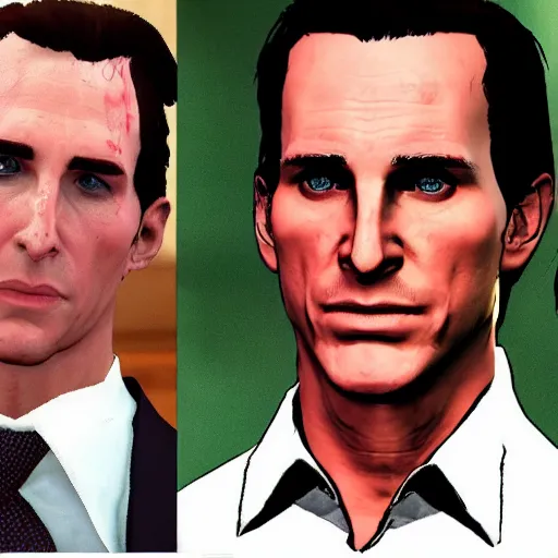 Image similar to patrick bateman american psycho christian bale in gtav