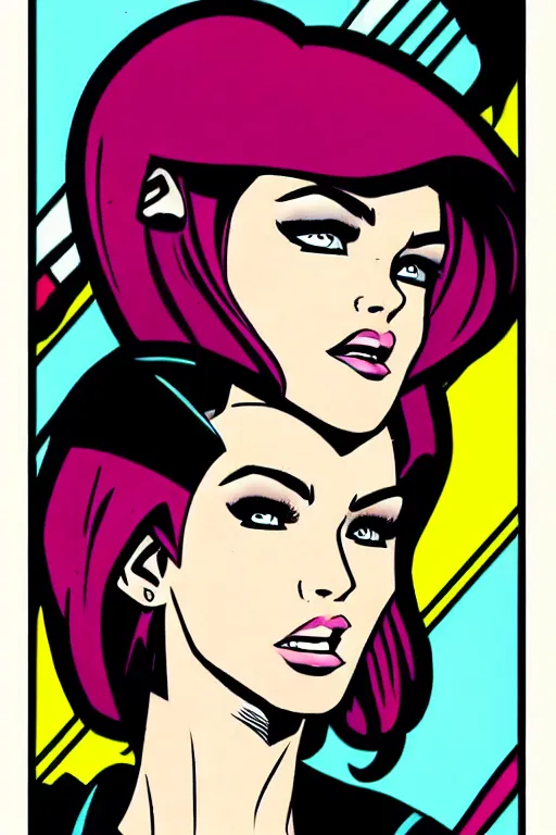 Image similar to woman in the style of 9 0 s comic book art,, single head, no double head,