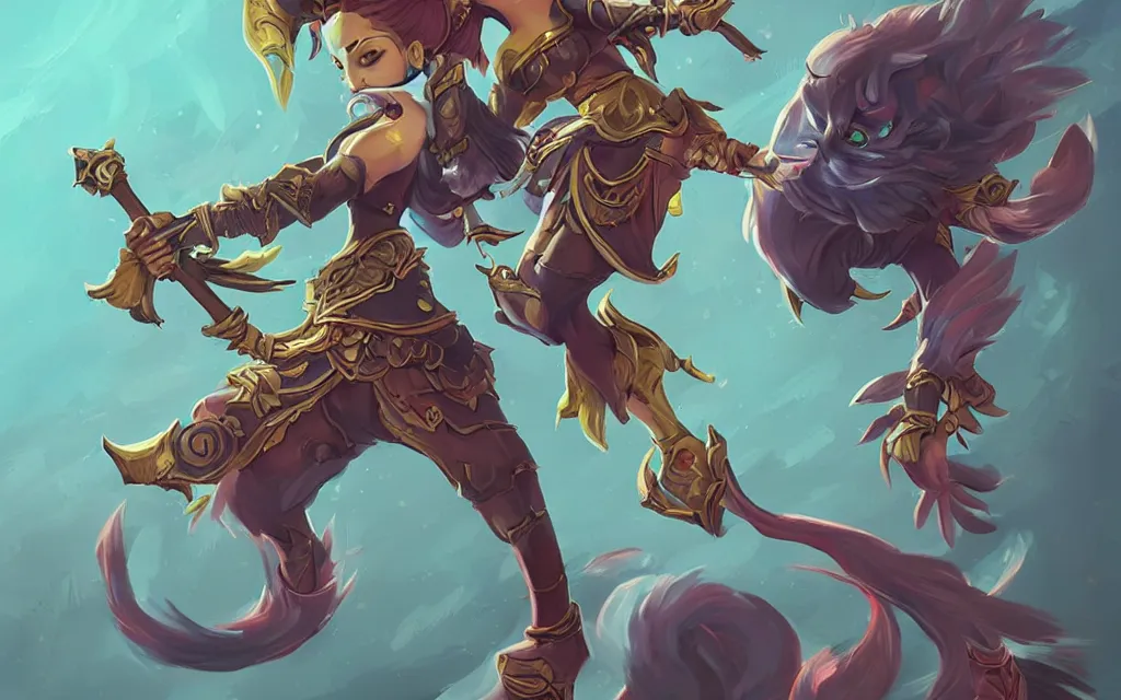 Image similar to league of legends character with burmese aesthetic, league of legends concept art trending on artstatoin, illustration by alex flores