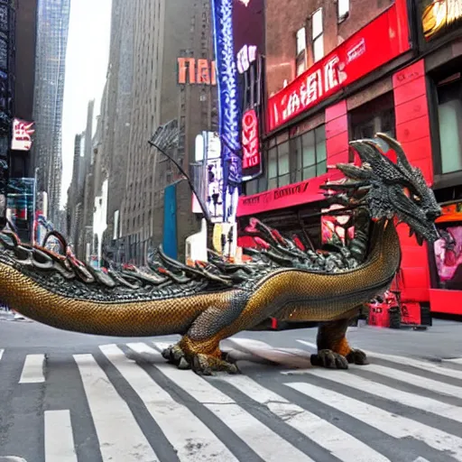 Image similar to photo of dragon in new york