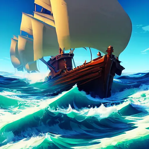 Image similar to painting treasure on sea of thieves game smooth median photoshop filter cutout vector, behance hd by jesper ejsing, by rhads, makoto shinkai and lois van baarle, ilya kuvshinov, rossdraws global illumination