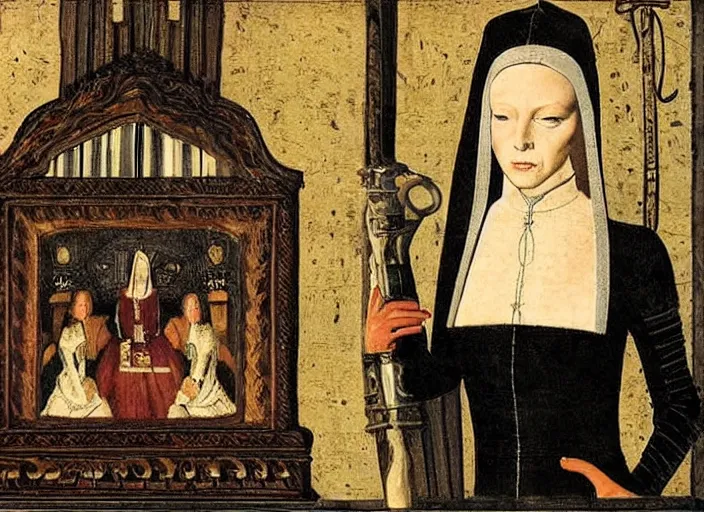 Prompt: scene from a 2 0 1 0 film set in 1 4 5 0 showing a portrait of an android