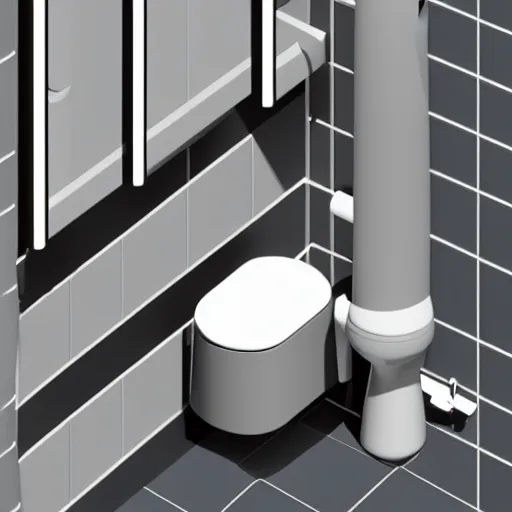 Prompt: isometric render of a modern bathroom