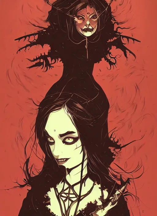 Image similar to beautifull gothic maiden, cute face. dark fantasy, d & d, artstation, art by petros afshar, tom whalen, laurie greasley and greg rutkowski and ilya kuvshinov