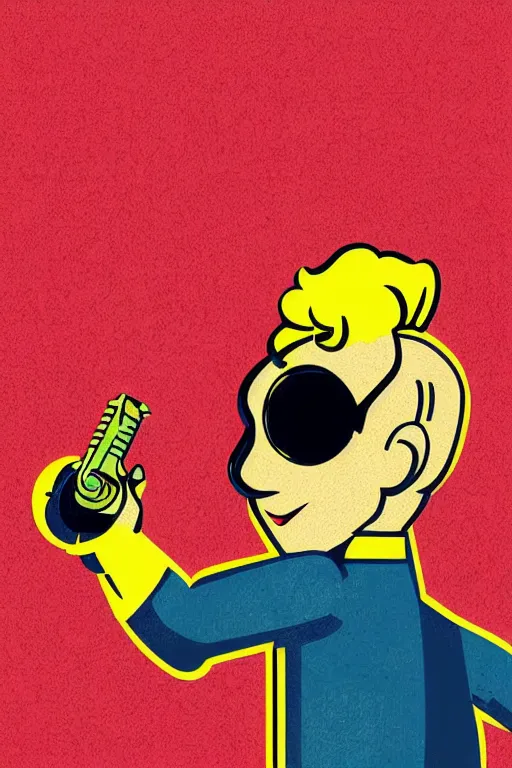 Image similar to fallout 7 6 retro futurist illustration art by butcher billy, sticker, colorful, illustration, highly detailed, simple, smooth and clean vector curves, no jagged lines, vector art, smooth andy warhol style