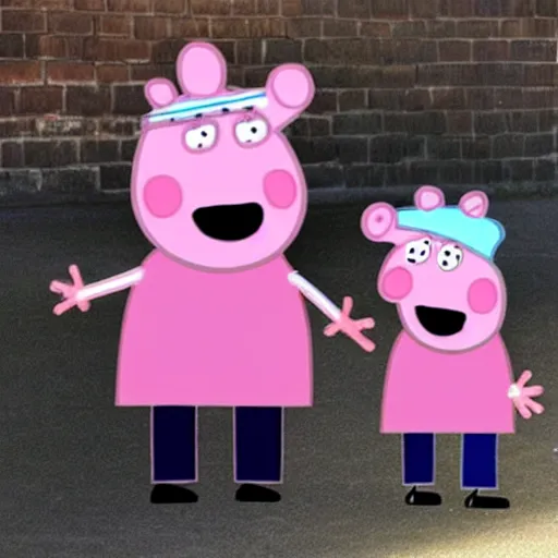 Prompt: peppa pig dressed like a gangster