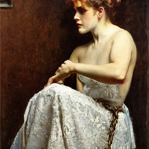 Image similar to female boxer by alfred stevens