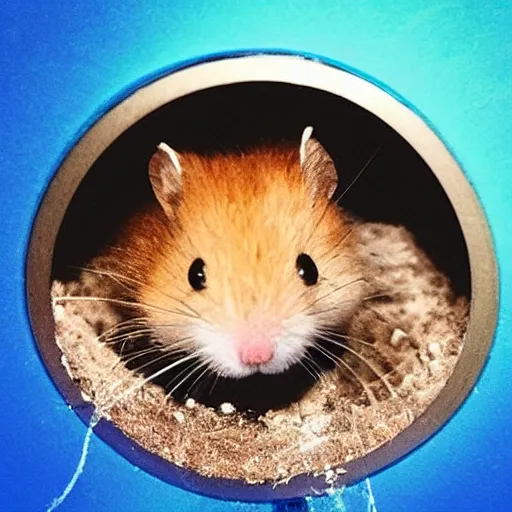 Image similar to “ little hamster in a golf pocket hole ”