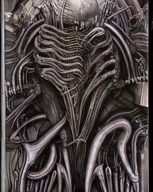 Image similar to videogame cover art by hr giger