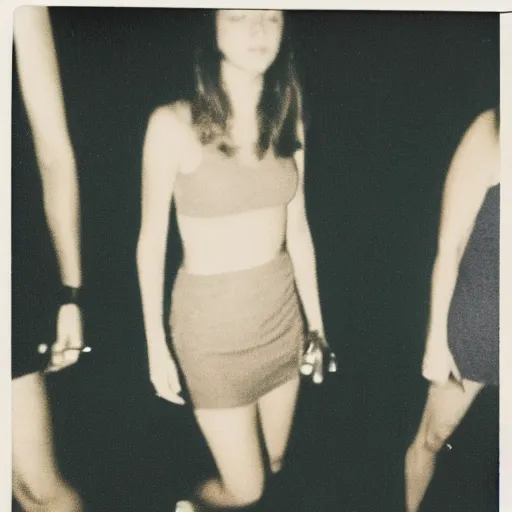 Image similar to polaroid of case study of woman clubbing full body by Tarkovsky